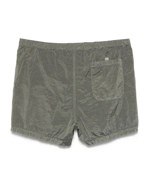 Stone Island Gray Ruffled Effect Shorts for men