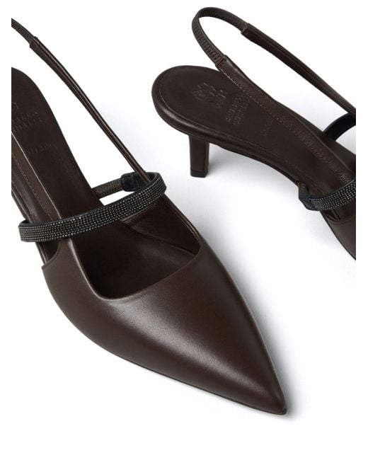 Zapatos de tacón con apliques Brunello Cucinelli de color Brown
