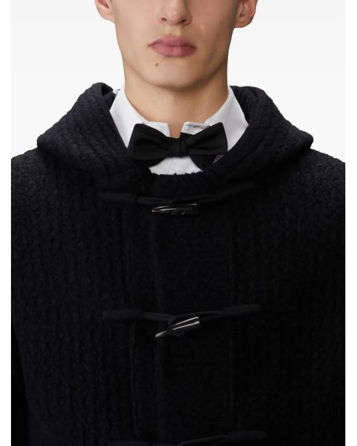 Thom Browne Black Toggle-Fastening Hooded Jacket for men