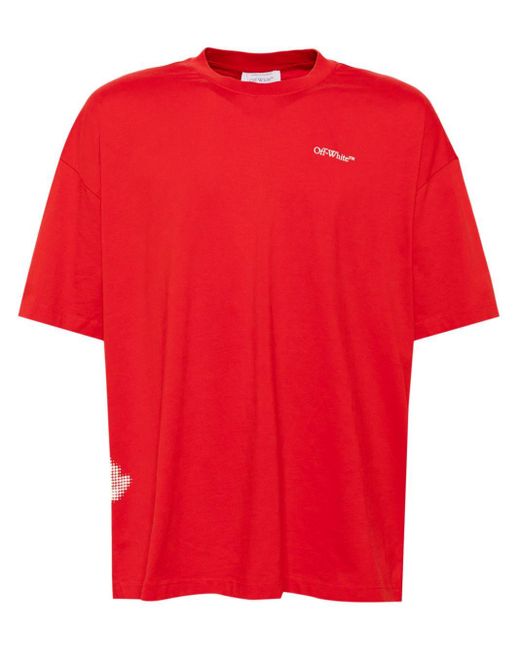 Off-White c/o Virgil Abloh Red Logo-Print T-Shirt for men