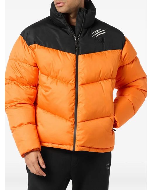 Philipp Plein Orange Puffer Jacket for men
