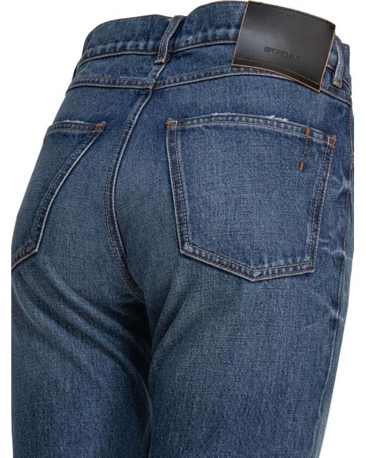 Sportmax Blue Logo-Patch Five-Pocket Denim Jeans