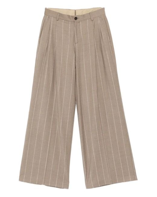 Pantalones de vestir a rayas Luigi Bianchi de color Brown