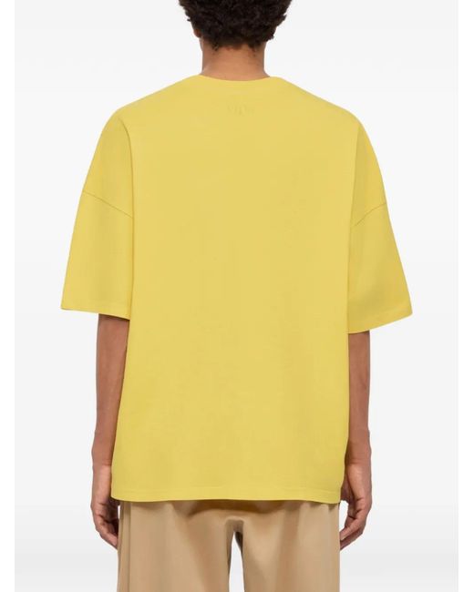 MSGM Yellow T-Shirt À Imprimé Graphique for men