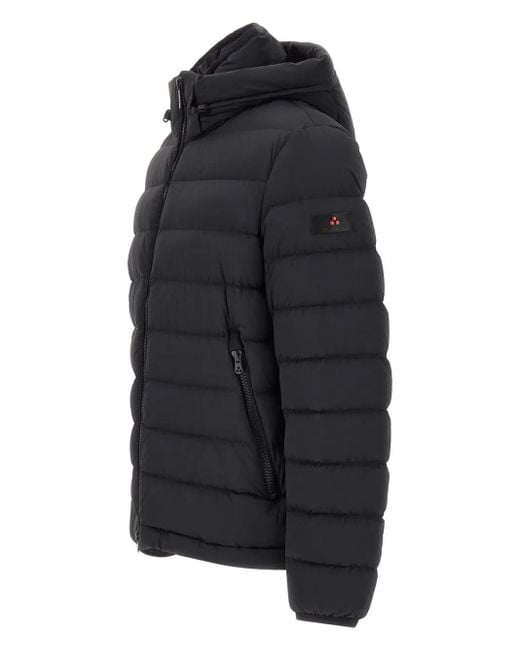 Peuterey Black Hooded Quilted Down Jacket for men