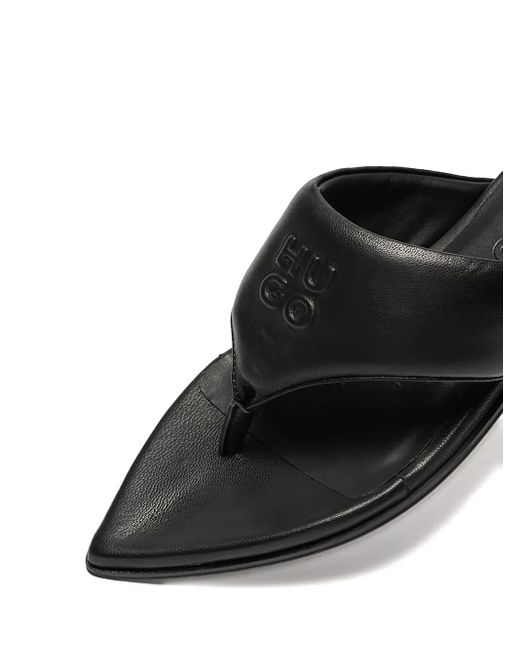 HUGO ポインテッドトゥ サンダル Black