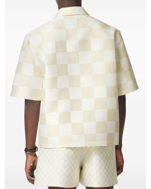 Versace White Checked Zip-up Top