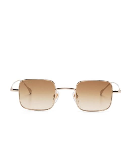 Gucci Natural Sonnenbrille Mit Eckigem Gestell