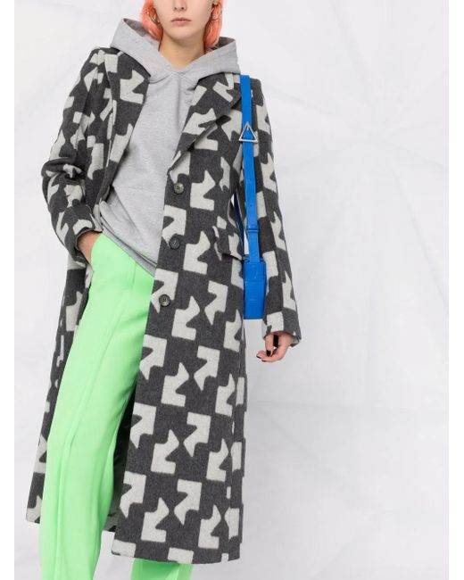 Off-White c/o Virgil Abloh Gray Grey Wool Blend Overcoat