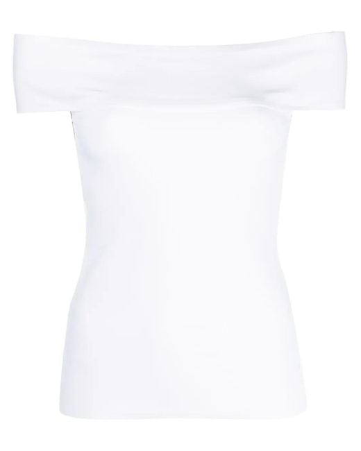 Philosophy Di Lorenzo Serafini White Off-Shoulder Short-Sleeve Top