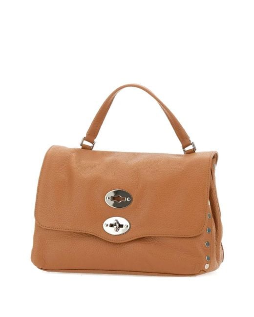 Zanellato Postina スタッズ フラップ バッグ Brown