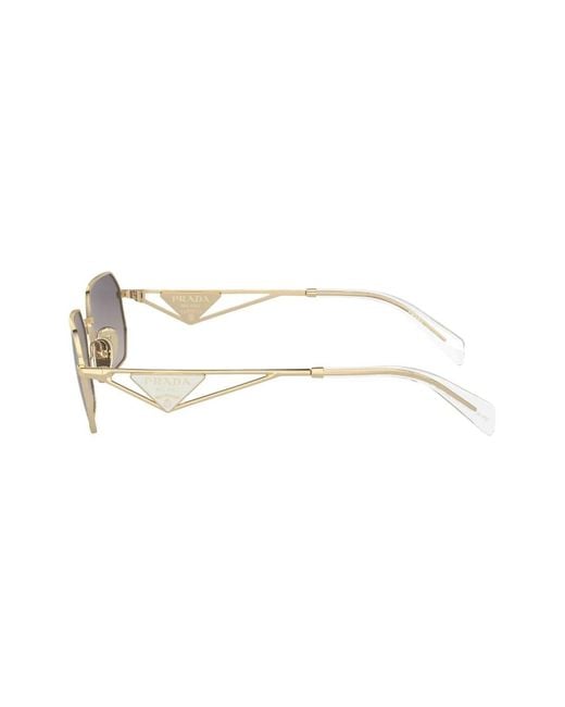 Prada Gray Rectangle-Frame Sunglasses