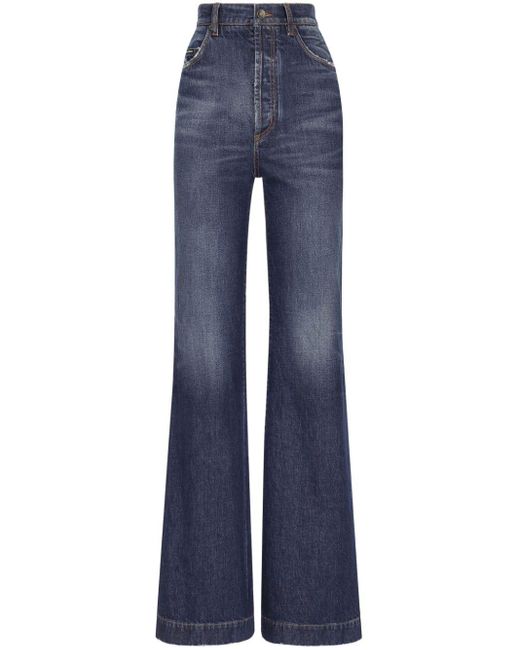 Jeans svasati a vita alta di Dolce & Gabbana in Blue