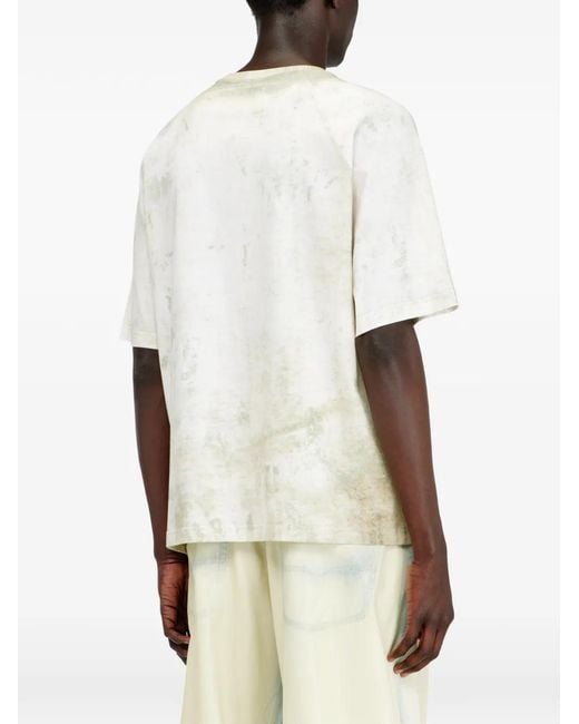 DIESEL White Clint Animal-Print T-Shirt for men