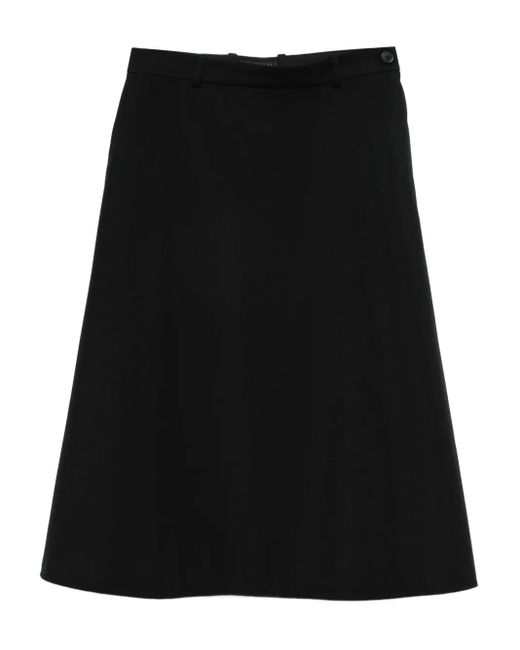 Balenciaga Black Buttoned Wool Skirt