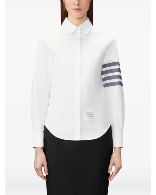 Thom Browne White Chemise Oxford À 4 Bandes Signature