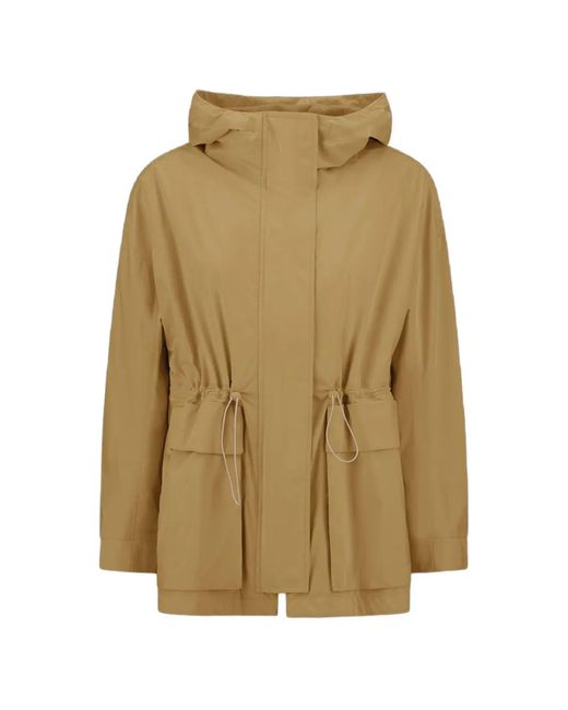 Laminar Natural Hooded Drawstring-Waist Parka