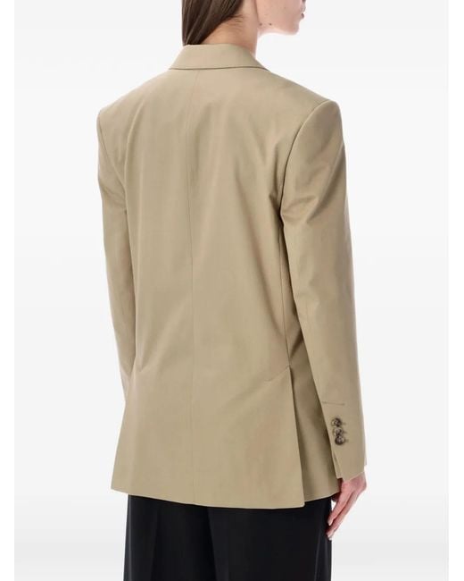 AMI Natural Single-Breasted Notched-Lapels Blazer