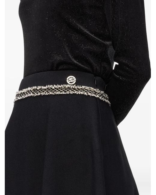 Falda de punto con detalle de bouclé Karl Lagerfeld de color Black