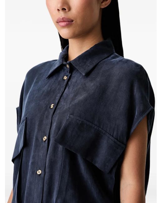 ViCOLO Blue Flap-Pocket Shirt