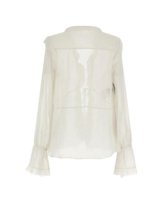 Alberta Ferretti White Ruffled-Design Blouse