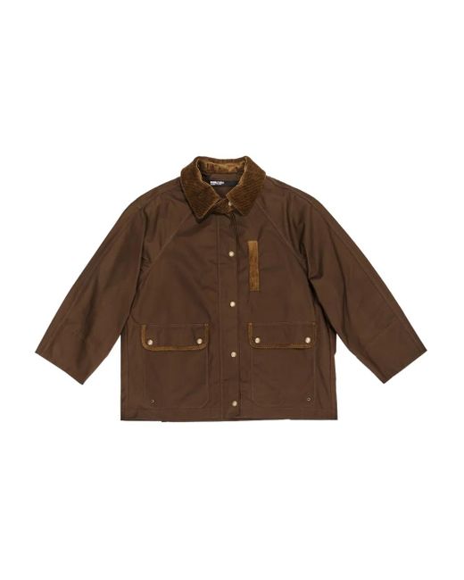 Bimba Y Lola Brown Corduroy-Collar Cotton Jacket