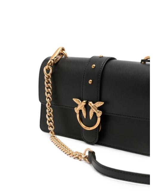 Pinko Black Mini Love One Birds Shoulder Bag