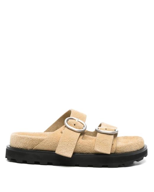 Jil Sander White Suede Slides