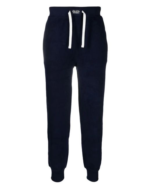 Polo Ralph Lauren Blue Embroidered-Logo Fleece Trousers for men