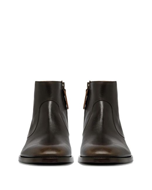 Buttero Black Leather Boots for men