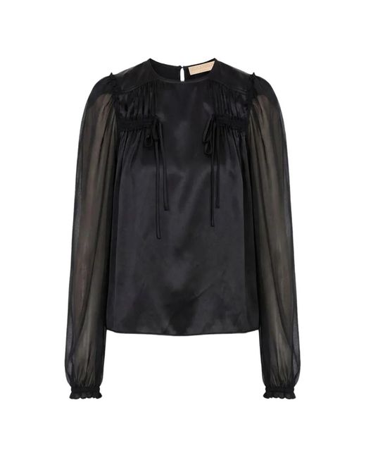 Ulla Johnson Black Odette Silk Blouse