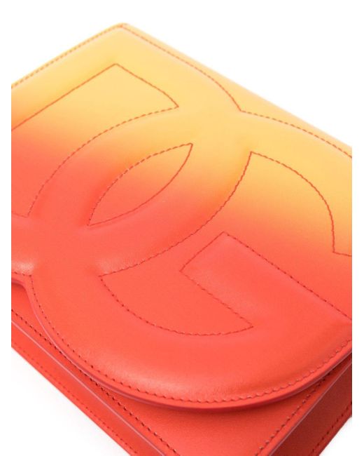 Dolce & Gabbana Orange Logo-embossed Ombré-print Crossbody Bag