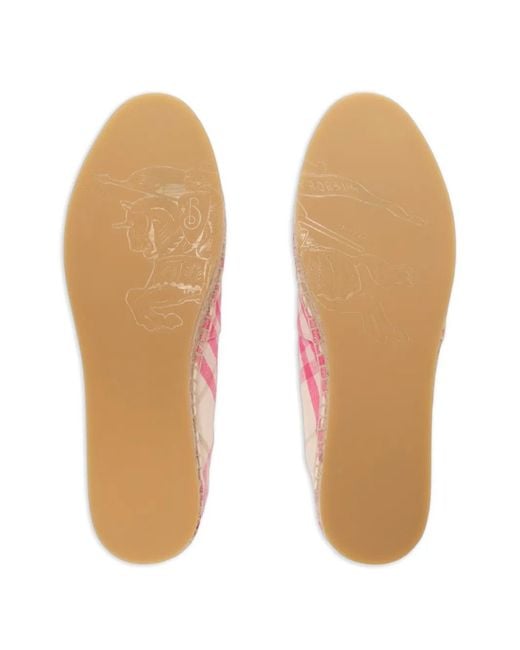 Burberry Pink Check Mews Falt Espadrilles