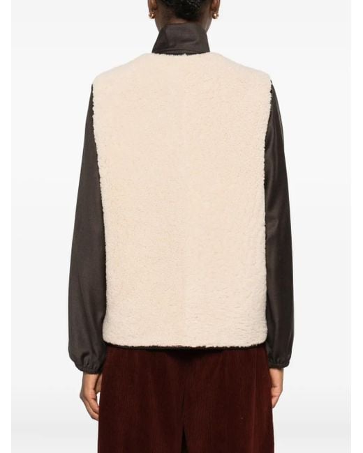 Blazé Milano Natural Button-Fastening Shearling Gilet