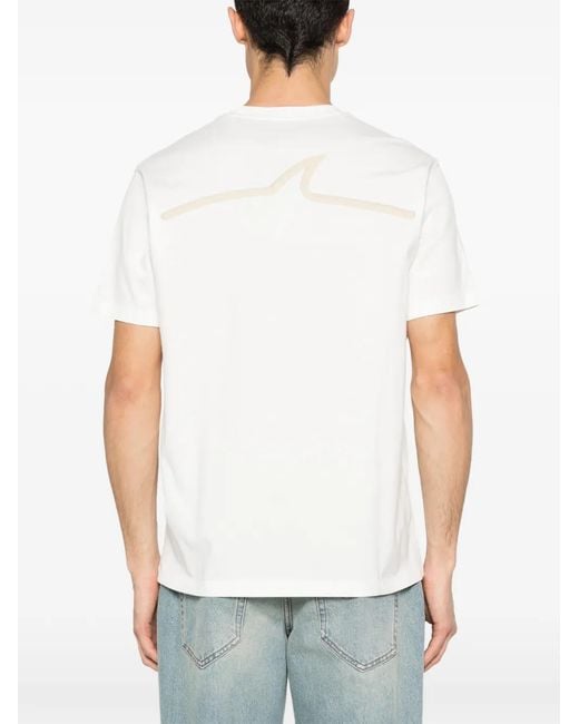 Paul & Shark White Logo-Lettering T-Shirt for men
