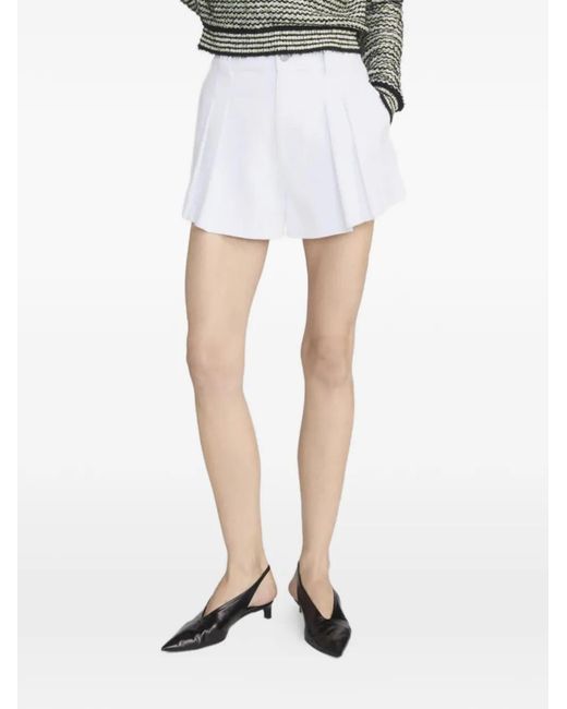 FRAME White Pleated Structural Shorts