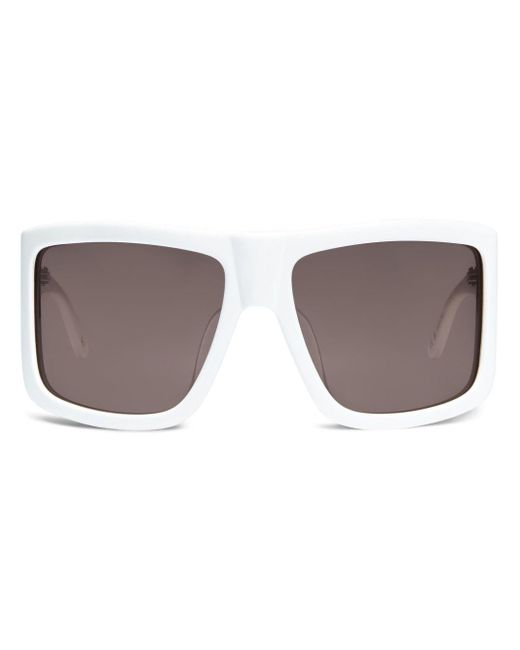 Courreges White Shook 2 Square-Frame Sunglasses