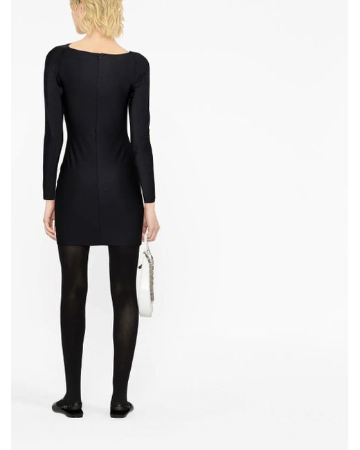 Coperni Kleedjes ,Zwart ,Nylon Zwarte Cut-Out Mini Jurk in het Black