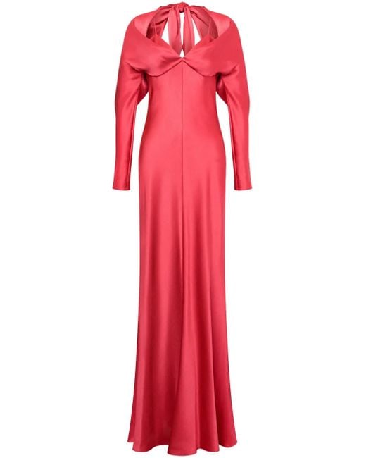 Alberta Ferretti Red Maxikleid Aus Satin