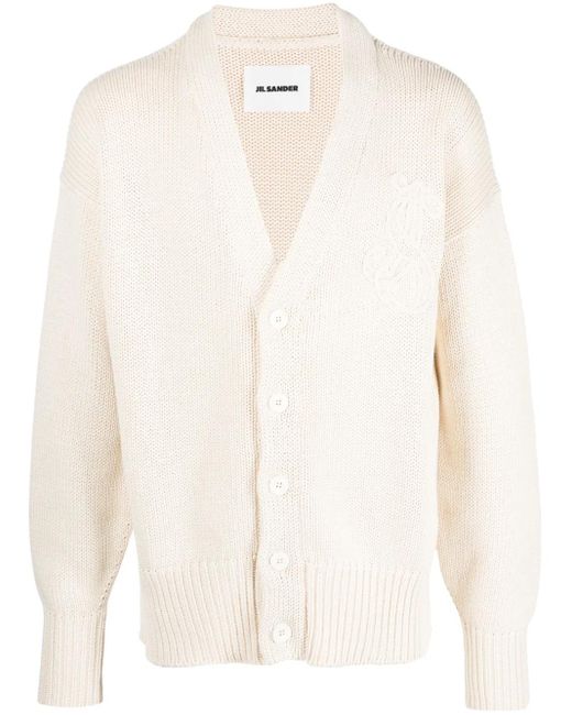 Jil Sander Cardigan Mit Logo-Stickerei in White für Herren
