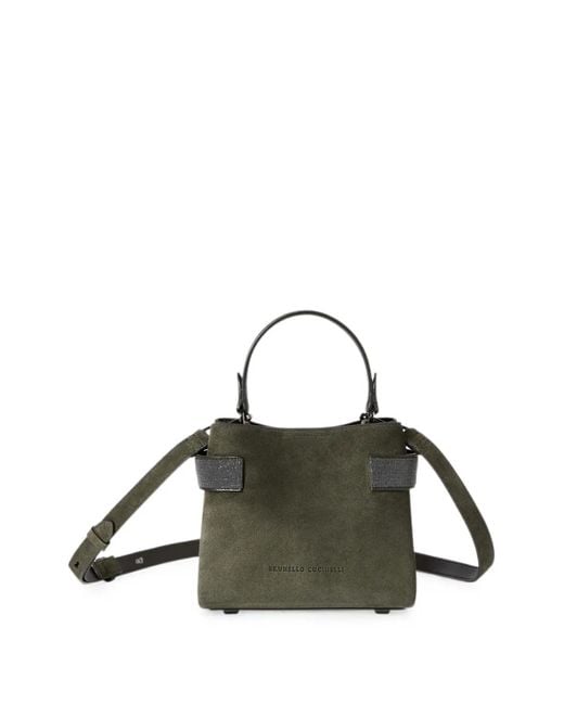Brunello Cucinelli Black Essence Small Top-Handle Bag