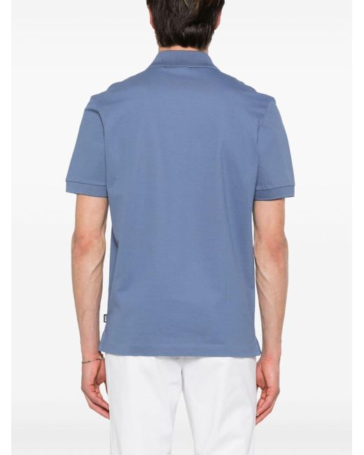 Boss Blue Piqué Cotton Polo Shirt for men