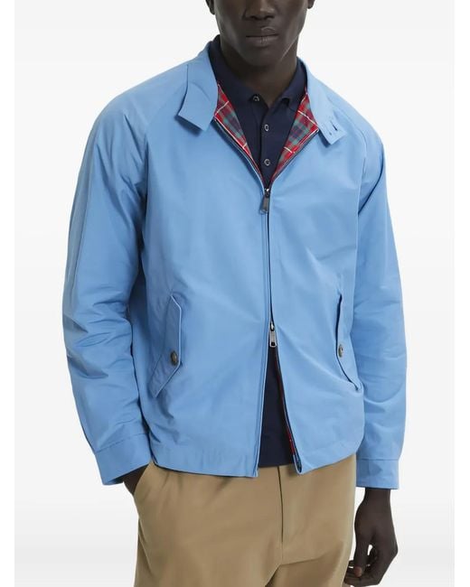 Baracuta Blue Zip-Front Plaid-Lined Jacket for men