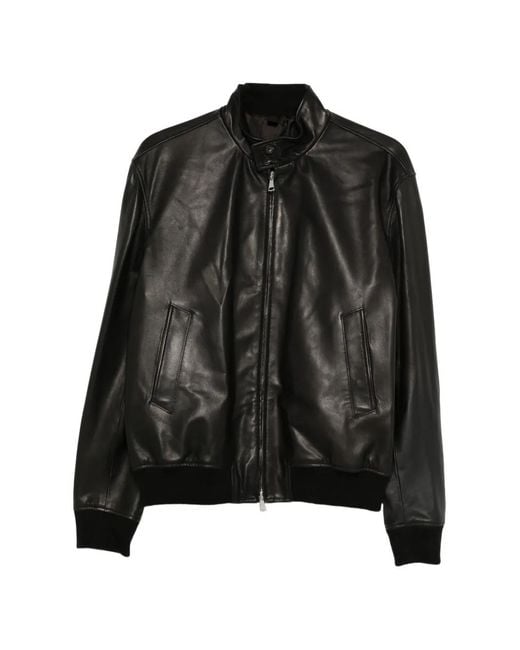 Tagliatore Black Ice Leather Jacket for men