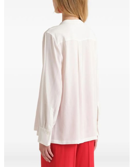 Maliparmi White Fluid V-Neck Shirt