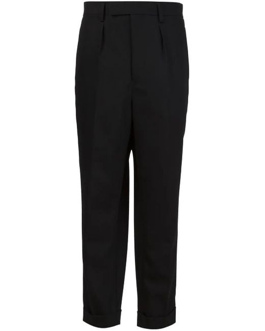 Junya Watanabe ワイドレッグ ロールアップパンツ Black