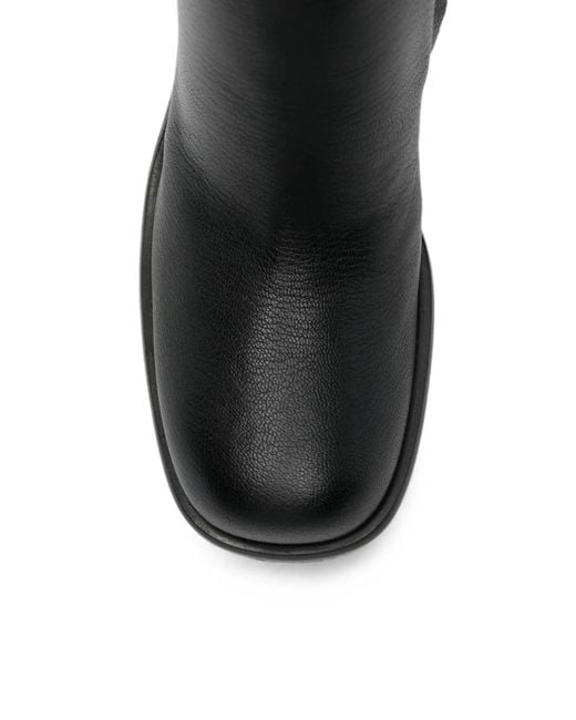 Sergio Rossi Black Square-Toe Block-Heel Ankle Boots