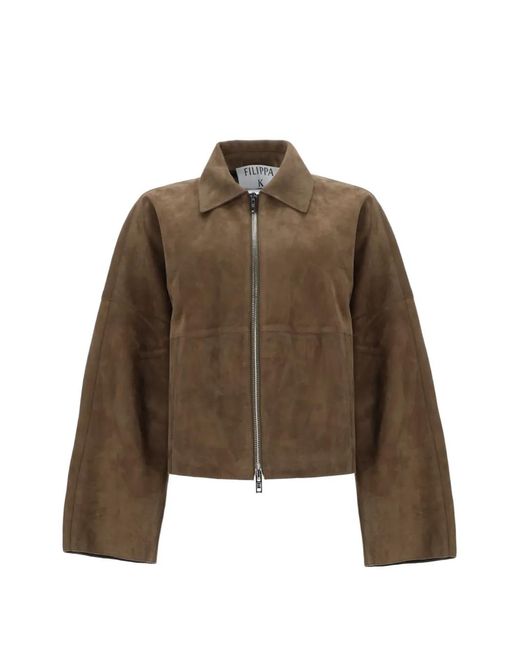 Filippa K Brown Suede "Coach" Jacket