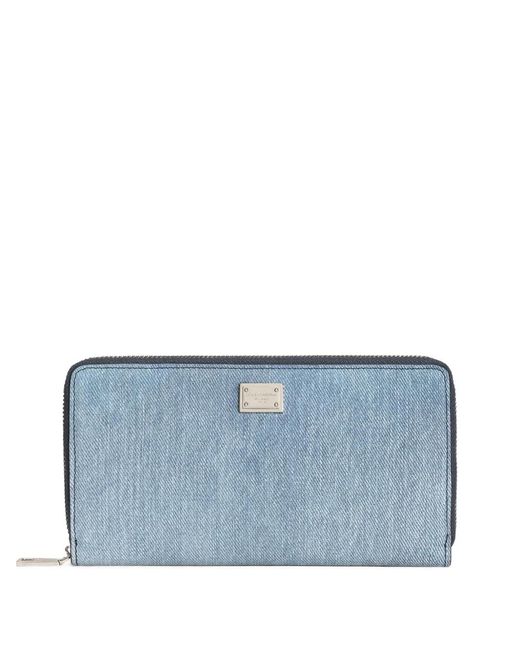 Dolce & Gabbana Blue Denim Nubuck Wallet for men