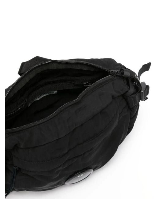 C P Company Black Gesteppte Tasche Mit Lens-Detail